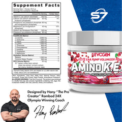 Evogen Amino K.E.M. glass with powder mix for recovery and pumps.