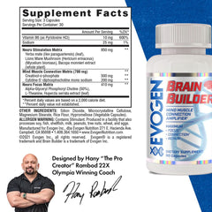 Close-up of Evogen Brain Builder capsules for sharper focus and mental clarity.