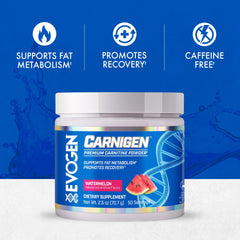 Evogen Carnigen scoop image demonstrates precise dosing for a clean boost in workouts