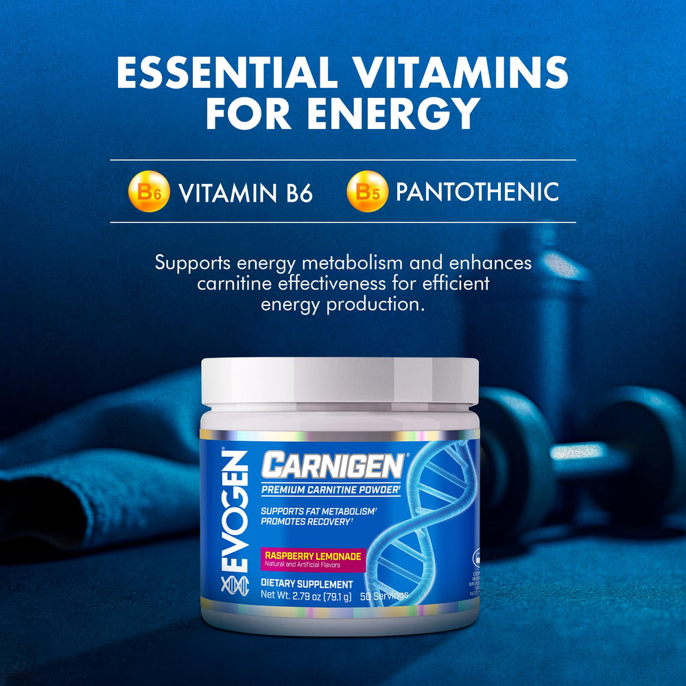 Evogen Carnigen vitamin B6 Pantothenic acid components for energy metabolism