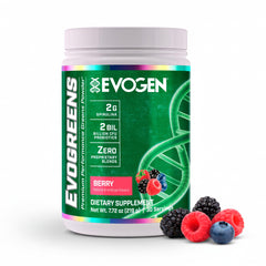 Evogen Evogreens berry bottle pour for easy daily greens boost
