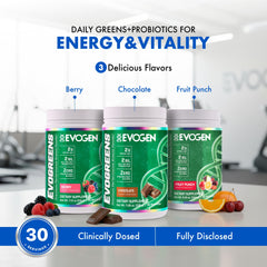 Evogen Evogreens shake mix for quick recovery after workouts.
