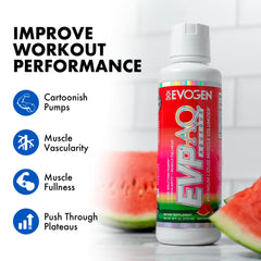 Evogen EVP AQ nitric oxide blend image suggests improved blood flow during workouts.
