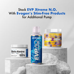 Evogen EVP Xtreme NO bottle on a premium display.