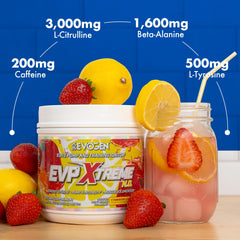 Evogen EVP Xtreme NO nutrition panel details caffeine and electrolytes