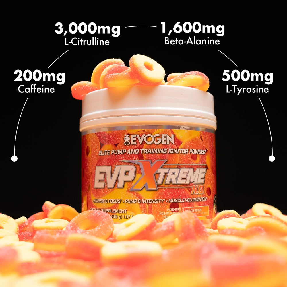 Evogen EVP Xtreme NO serving spoon and scoop ready for precise measurement.