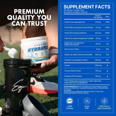 Prepared Evogen Hydration drink in lemon-lime ready to sip.