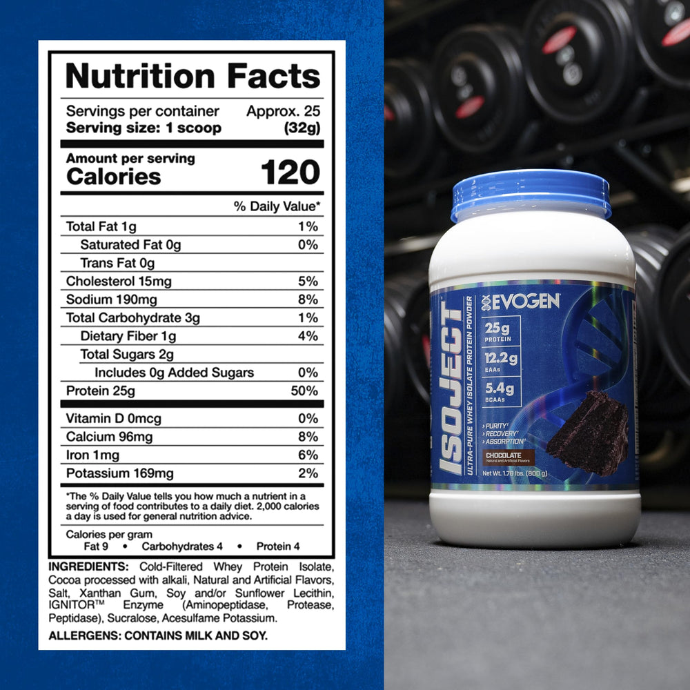 Evogen Isoject bottle displayed on shelf for clean nutrition appeal