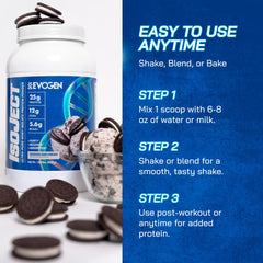 Evogen Isoject label highlights no fillers and clean nutrition.