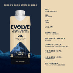 Evolve Vanilla Bean shake pour shot; ready to mix after workouts.