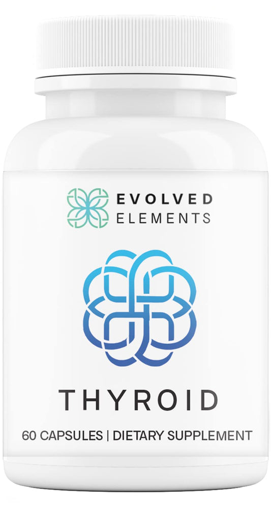 Evolved Elements Thyroid bottle pour shows easy daily energy support