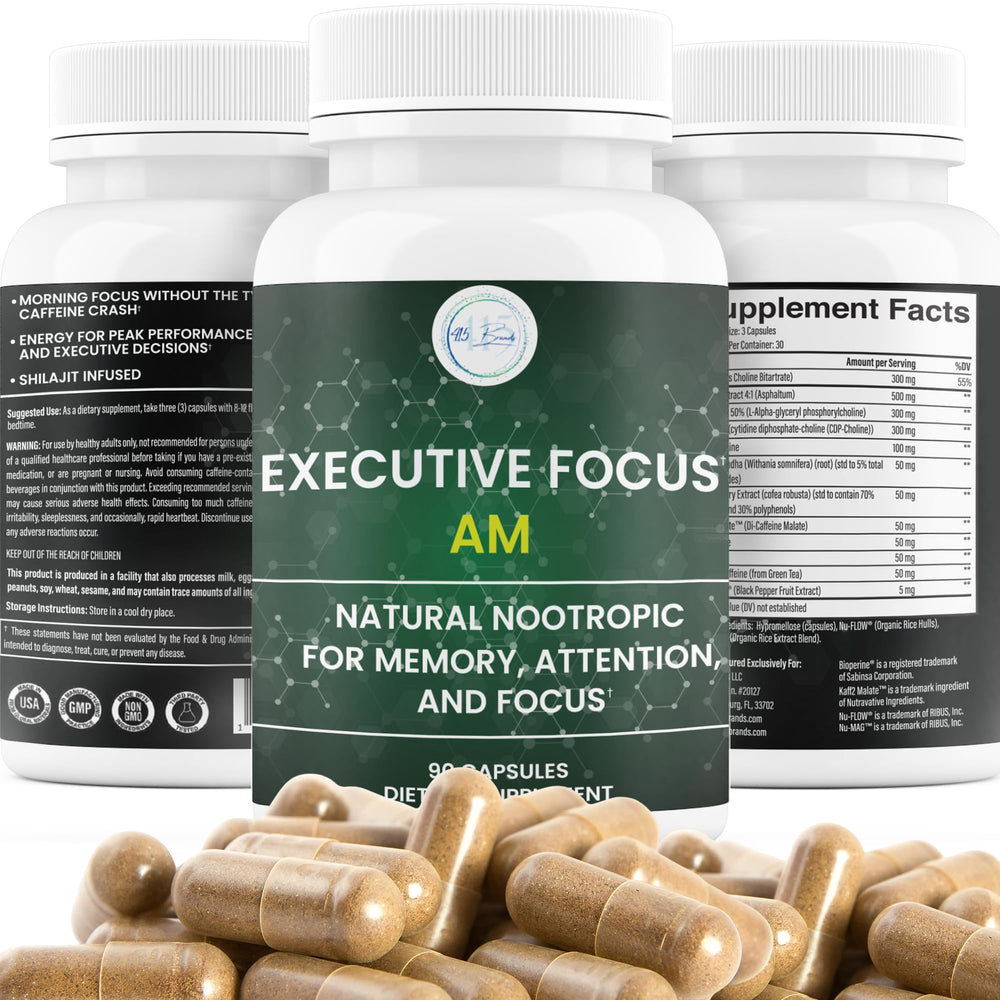 Executive Focus energy capsule conveys sustained, crash-free energy