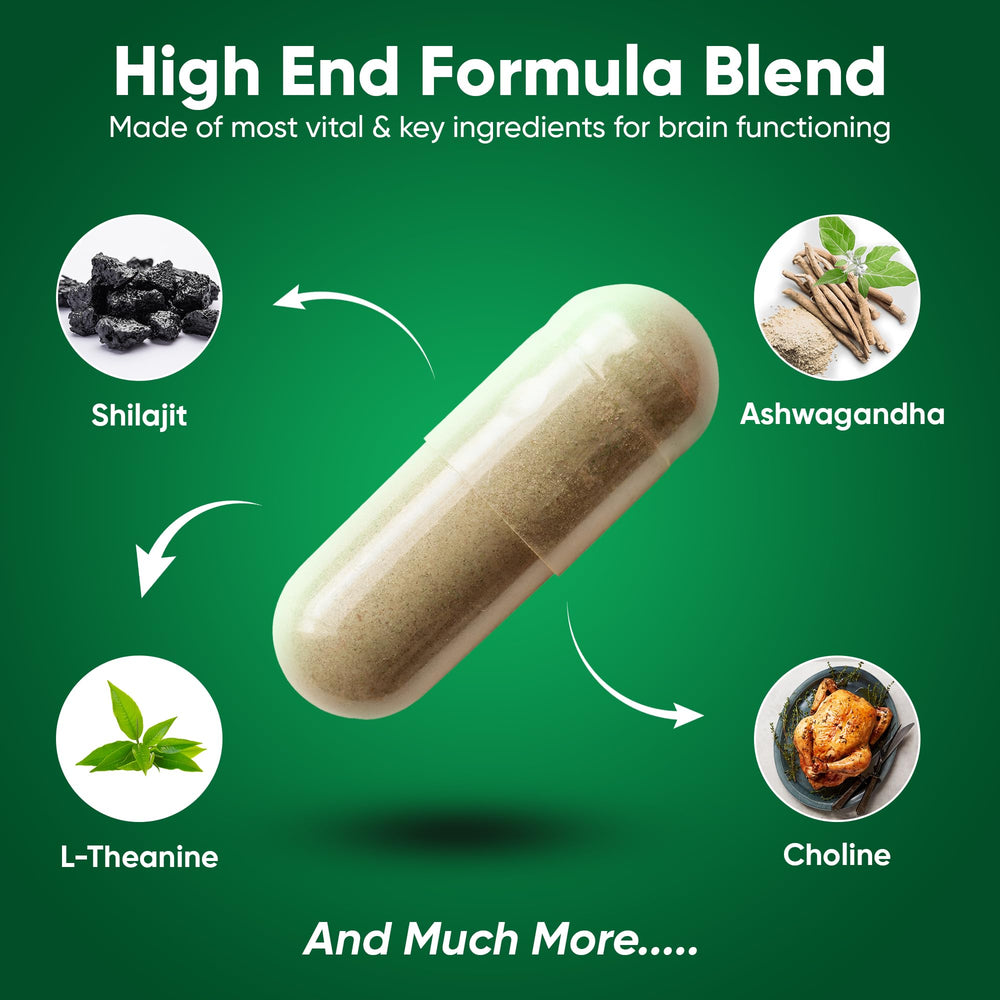 Executive Focus capsules pouring from the bottle for daily brain support