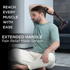 EXELLEON Cordless massage gun compact for travel use.