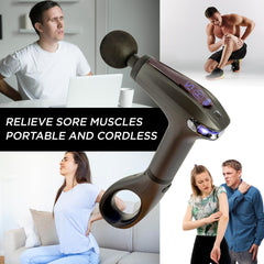 EXELLEON Ergonomic extendable handle reaching mid-back and shoulders.