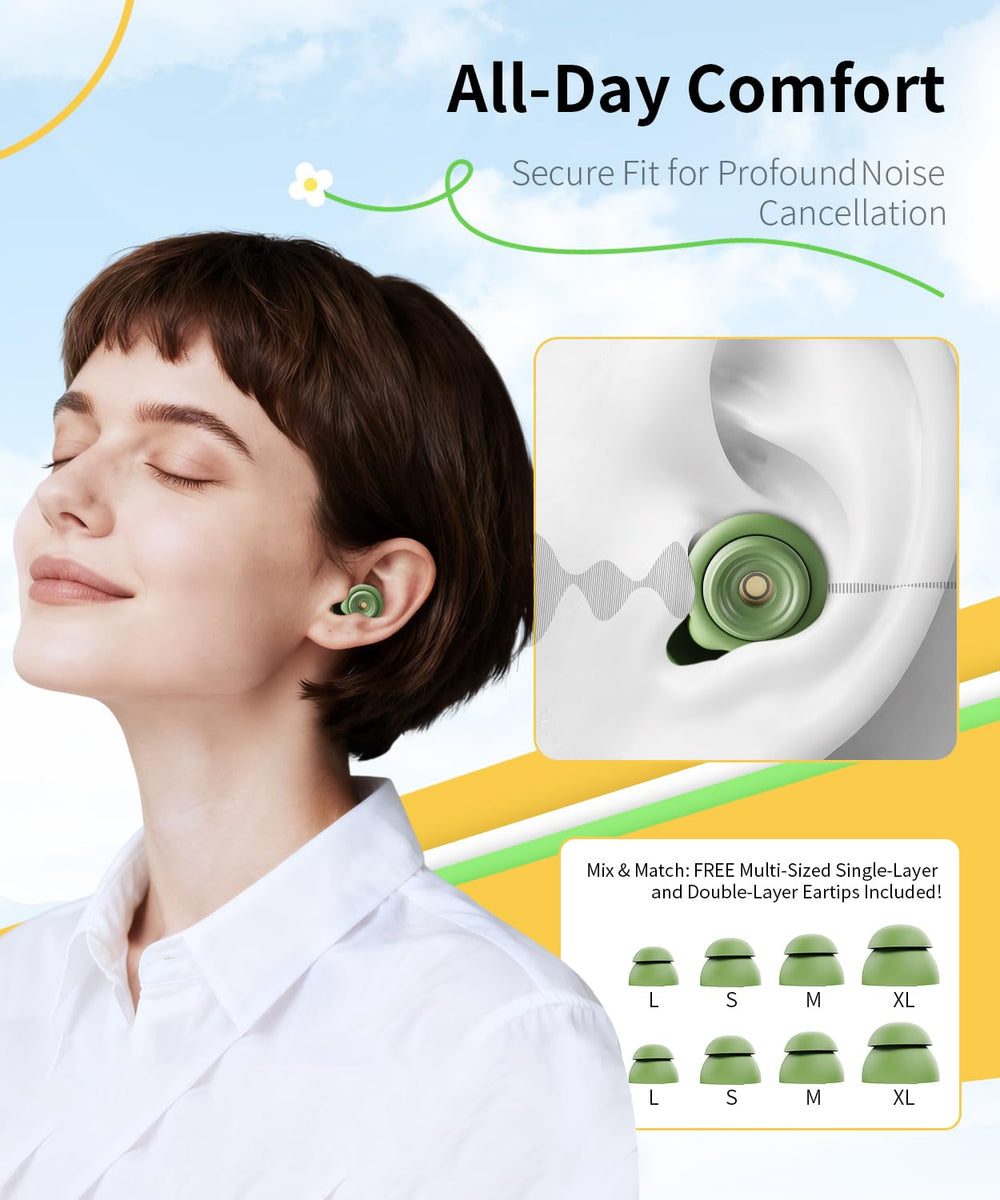 EXOVOW ear plugs side-sleeper-fit: comfortable seal with near-zero pressure.