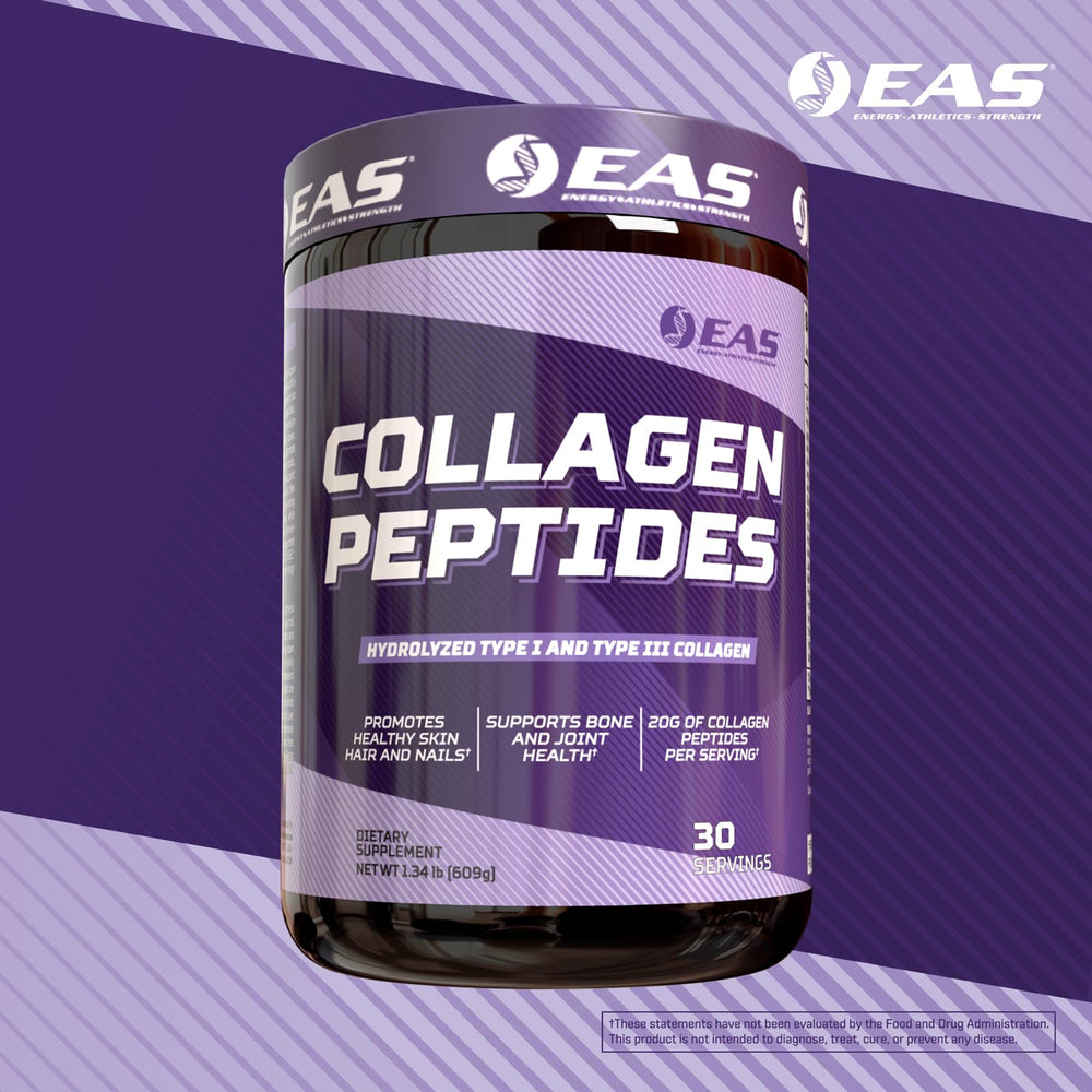 Experimental and Applied Sciences collagen powder packaging highlighting quality and GMP standards.