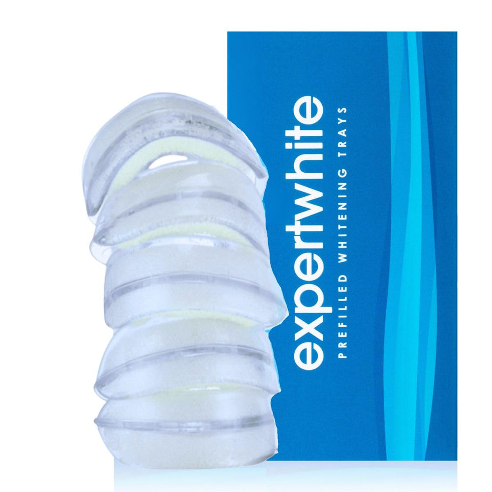 Expertwhite 35% preloaded trays in foil pouch for convenient at-home whitening.