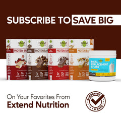 Extend Bar bars for on-the-go use, quick energy without sugar.