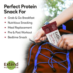 Extend Bar taste closeup showcasing appealing flavor ready for daily snacking.