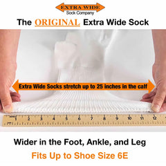 Extra Wide Medical mid calf crew socks knit pattern highlight