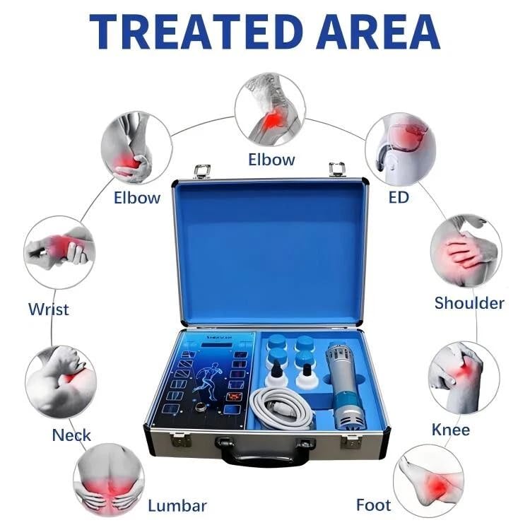 Extracorporeal Shockwave Therapy Machine featuring seven treatment heads for targeted therapy
