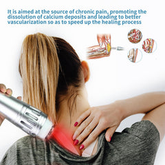 Extracorporeal Shockwave Therapy Machine used on the shoulder for soreness relief at home
