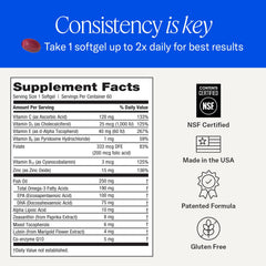 EyePromise Restore bottle highlights vitamins C, D3, E, zinc for comprehensive eye nutrition