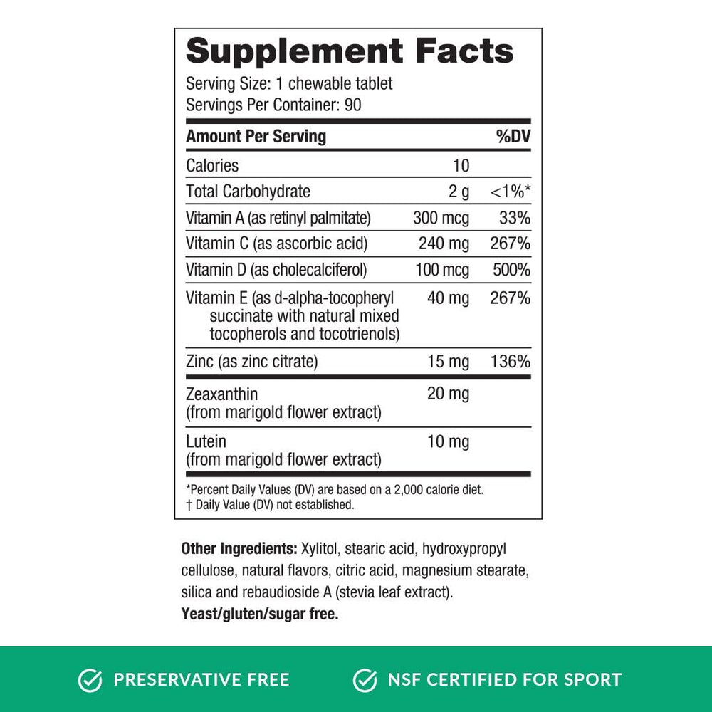 Daily chew with EyePromise Vizual Edge for easy daily use.