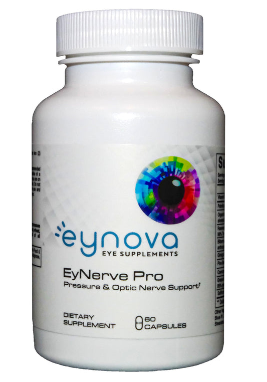 Eynova EyNerve Pro bottle-front shows easy-to-take capsules for daily eye support.