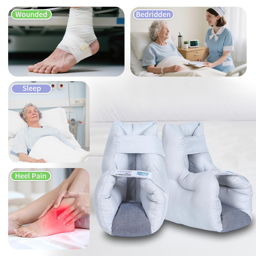 EZ Assistive heel protector with adjustable straps keeps the pad securely in place