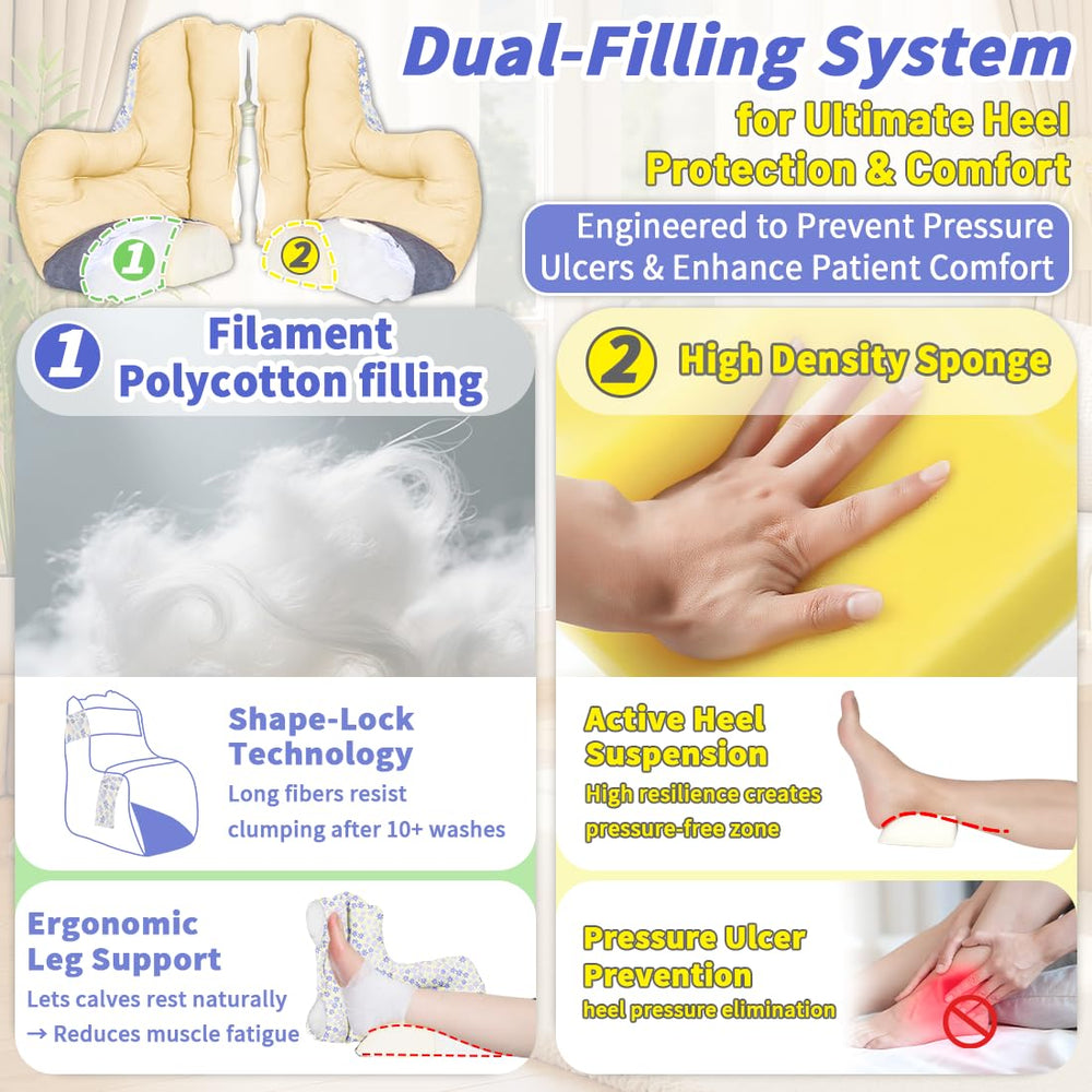 EZ Assistive soft polyester fiberfill cushion wraps the heel for comfortable protection