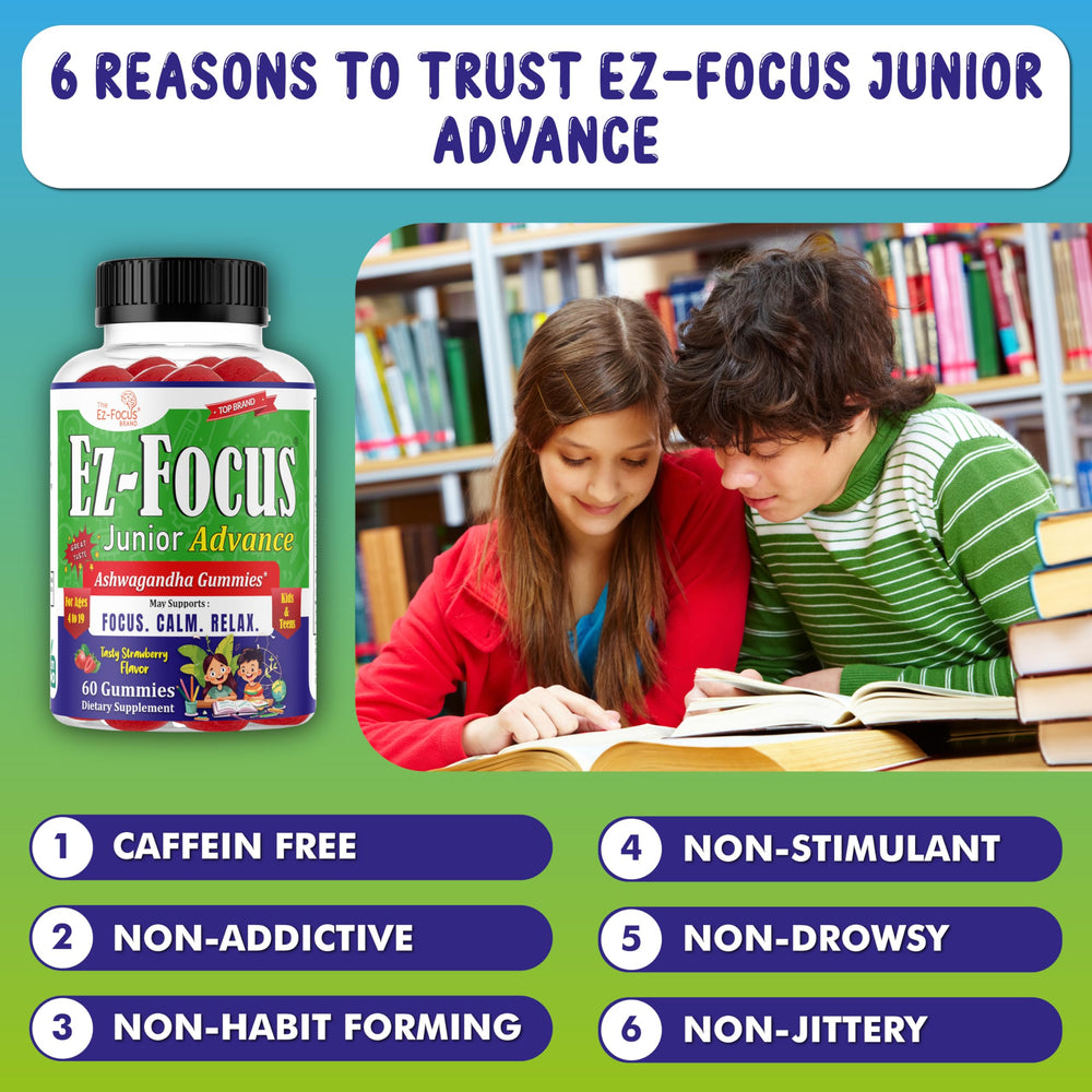 Ez-Focus gummies in a child's hand ready to chew