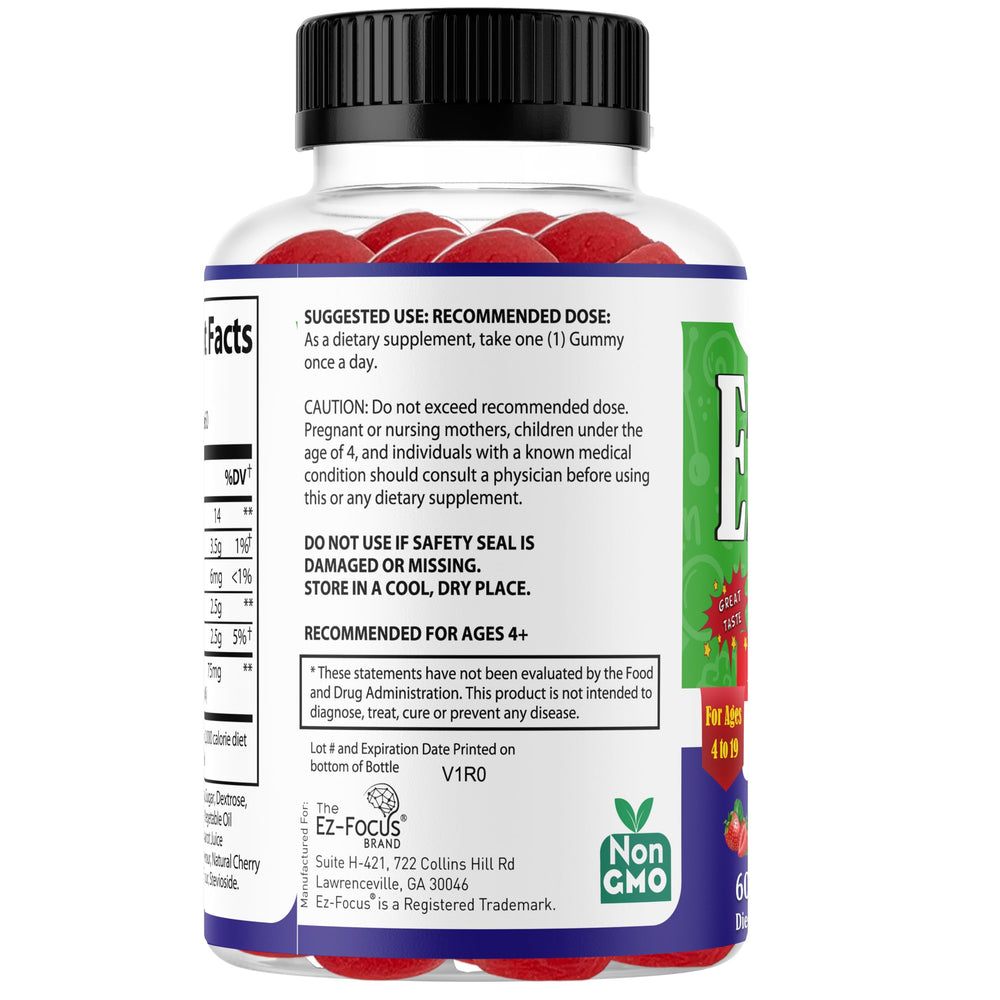 Ez-Focus non-GMO label on the bottle front