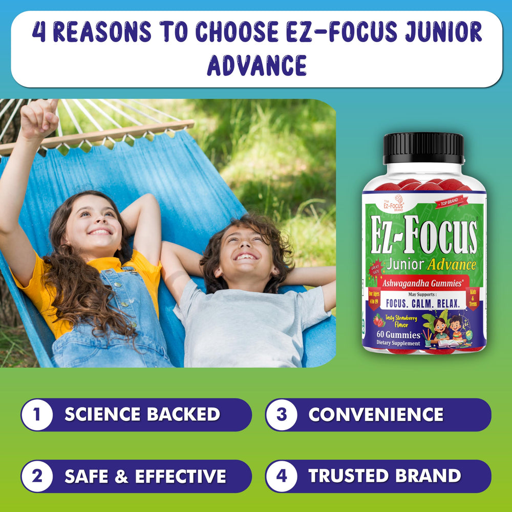 Ez-Focus USA-made facility seal beside the bottle