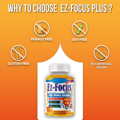 Ez-Focus Plus DHA EPA omega-3 formulation for growing minds.