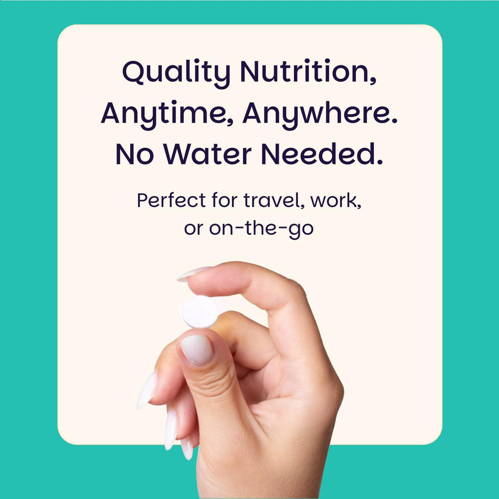 EZ Melts bottle with 180 dissolvable tablets for daily use.