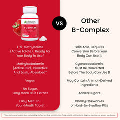 Nutrition label view highlights methylated B12 and folate features