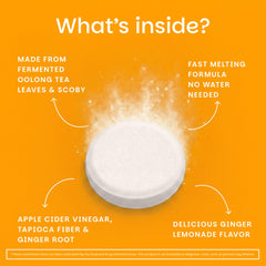 Apple cider vinegar components visible in the dissolvable tablet