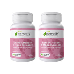 EZ Melts Energy bottle dissolving tablets support daily vitality and focus.