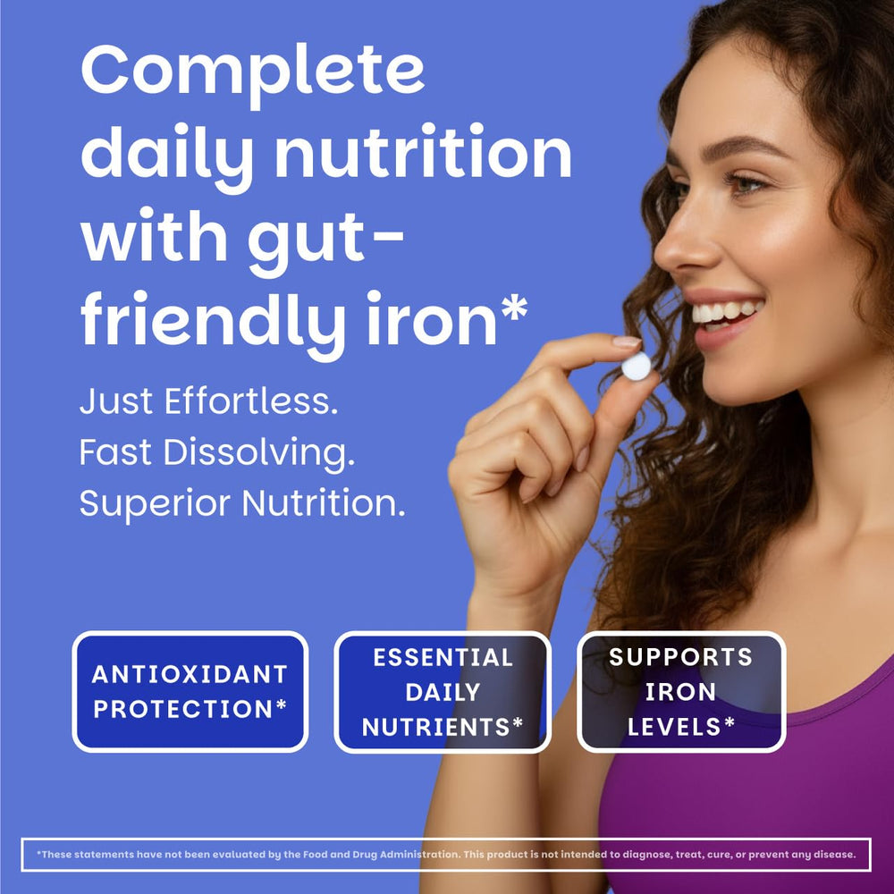 EZ Melts Multivitamin label detail with nutrient information