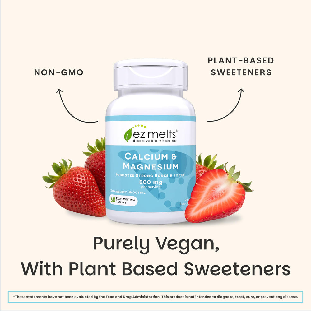 EZ Melts tablets dissolve in mouth with no water needed for easy supplementation