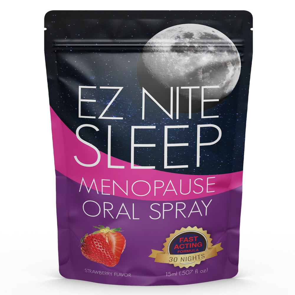 EZ Nite Sleep bottle close-up highlighting black cohosh and wild yam ingredients.