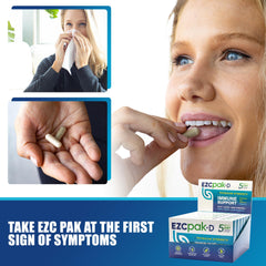 EZC Pak on kitchen shelf beside daily essentials