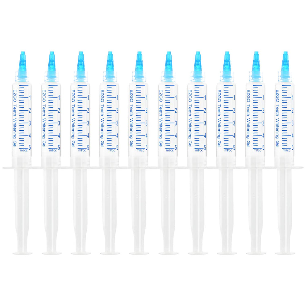 EZGO teeth whitening gel refill 10-pack bottle for at-home whitening.