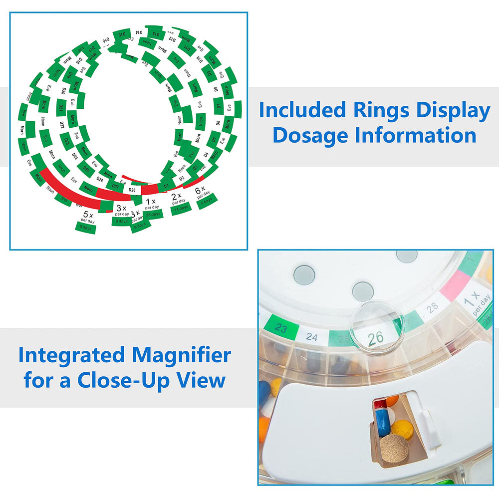 EZILIFE 28-slot compartments for multi-day medication planning