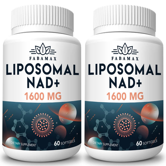 Fabamax liposomal NAD+ bottle for easy daily energy support.