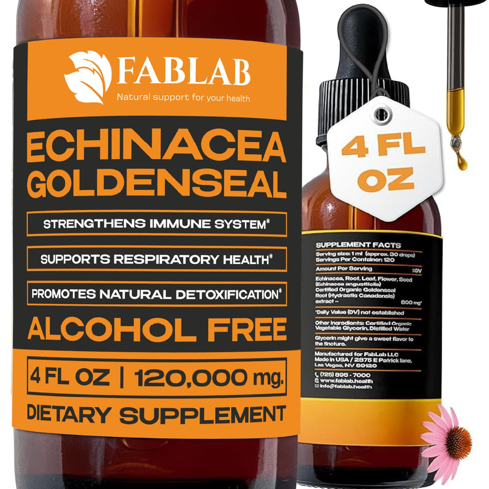 FabLab echinacea-goldenseal bottle for convenient daily balance.