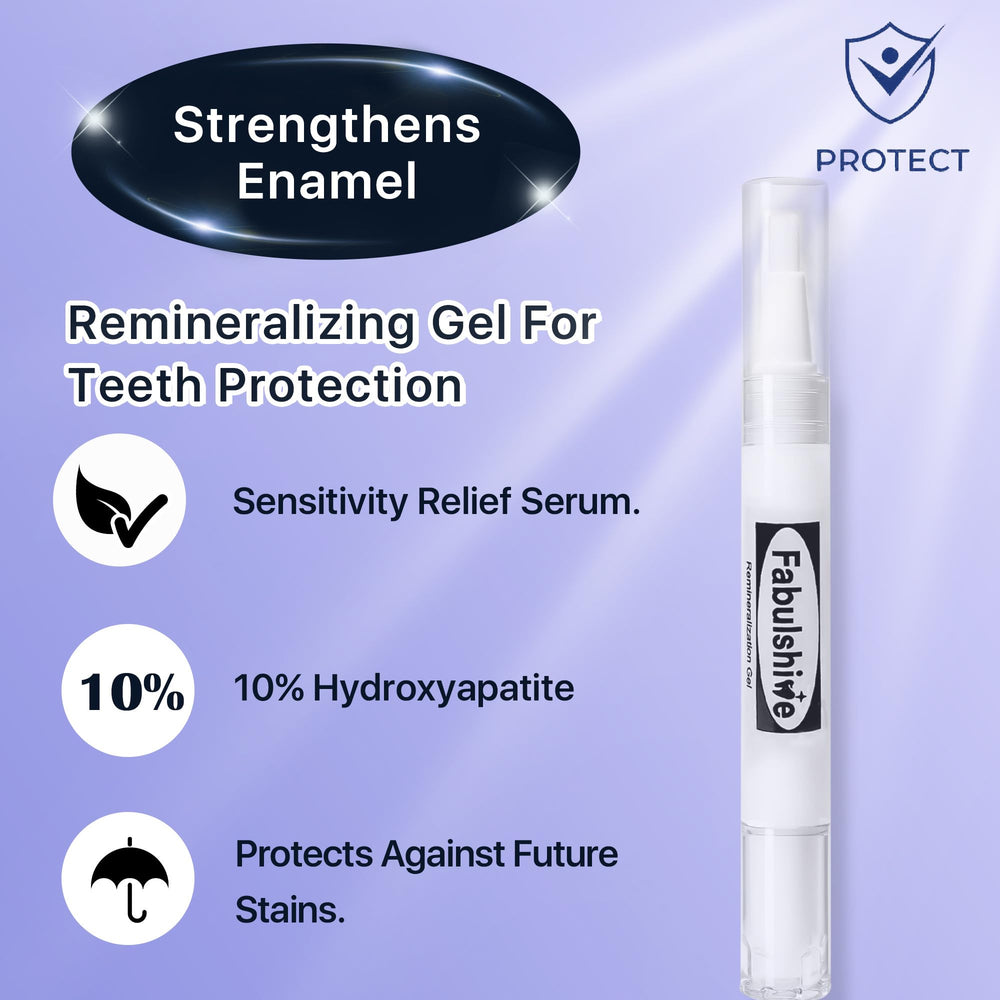 Fabulshine remineralizing pen for enamel protection after whitening.