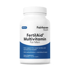 Fairhaven Health FertilAid for Men bottle on a clean surface for daily use